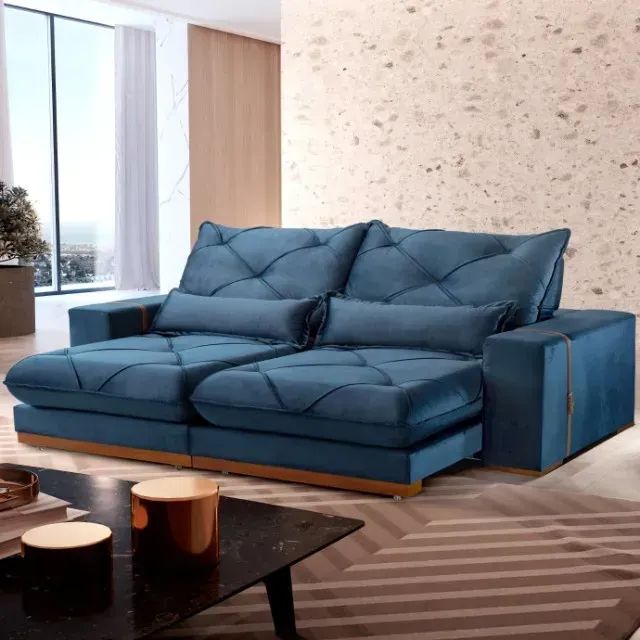 Sofá Retrátil e Reclinável Luanda 2,50 m Molas Ensacadas - Produto Novo! Pronta Entrega! - Foto 6