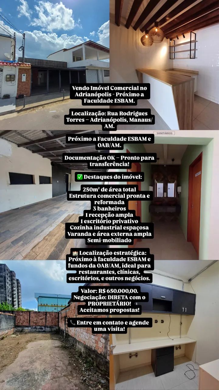 Vendo imóvel comercial Adrianopolis 