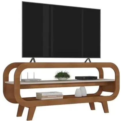 Rack Theo para Tv Até 60 Polegadas Artely Cor Cinamomo Off White / pronta entrega 