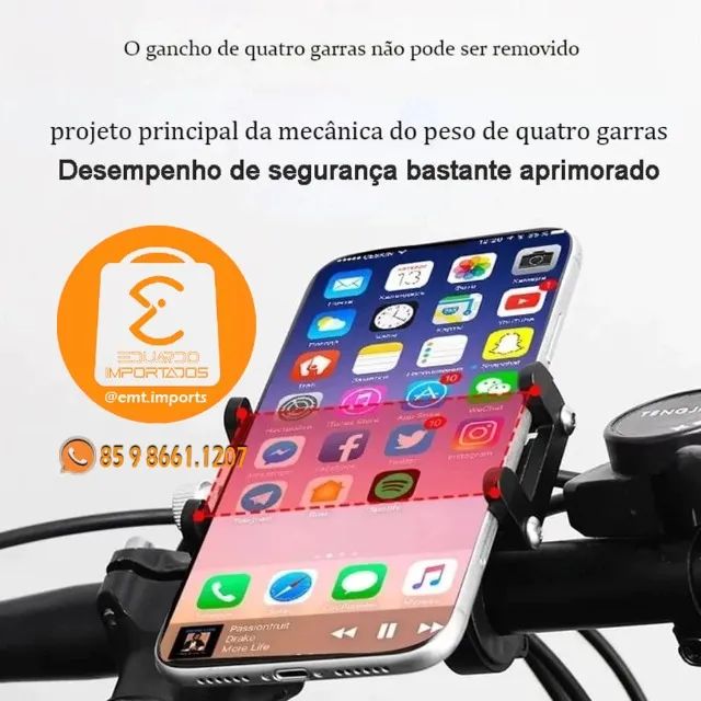 Suporte Moto Bike para Celular Trava Alumínio SUP-7456 - Foto 4