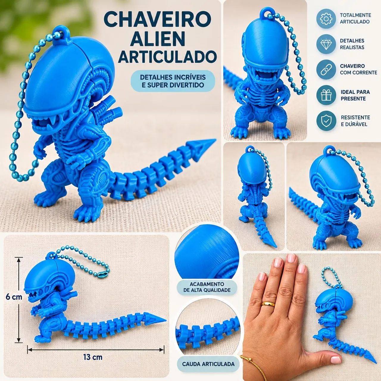 Chaveiro Alien articulado 