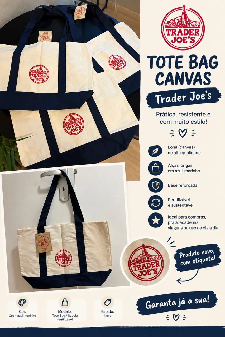 Bolsa importada Canvas Trader Joe?s 