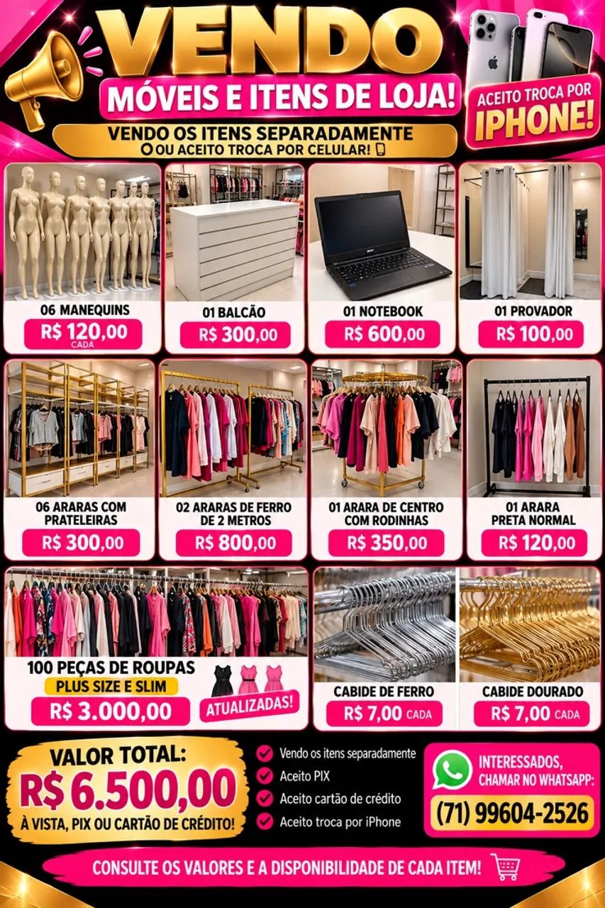 ? VENDO MÓVEIS E ITENS DE LOJA! ?