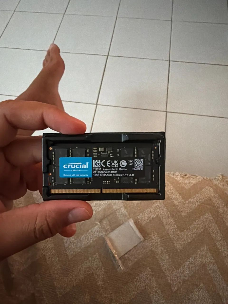 Memória RAM Crucial para notebook