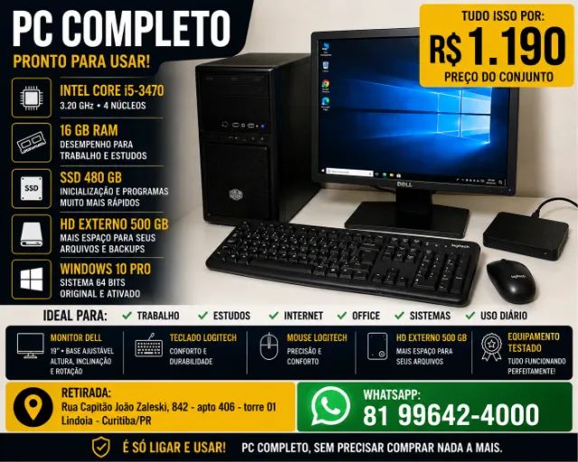 Computador PC Completo pronto para usar
