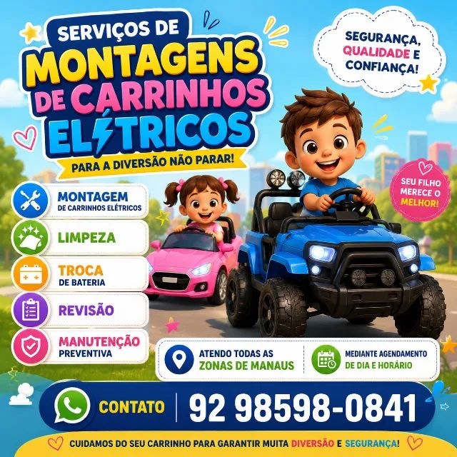 Manutenção de carrinhos elétricos infantil