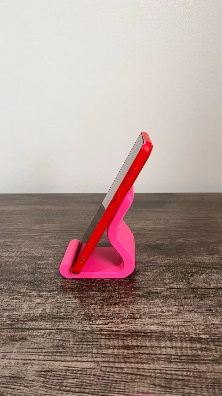 Porta Celular de Mesa Rosa com Coração - Suporte para Celulare - Foto 2