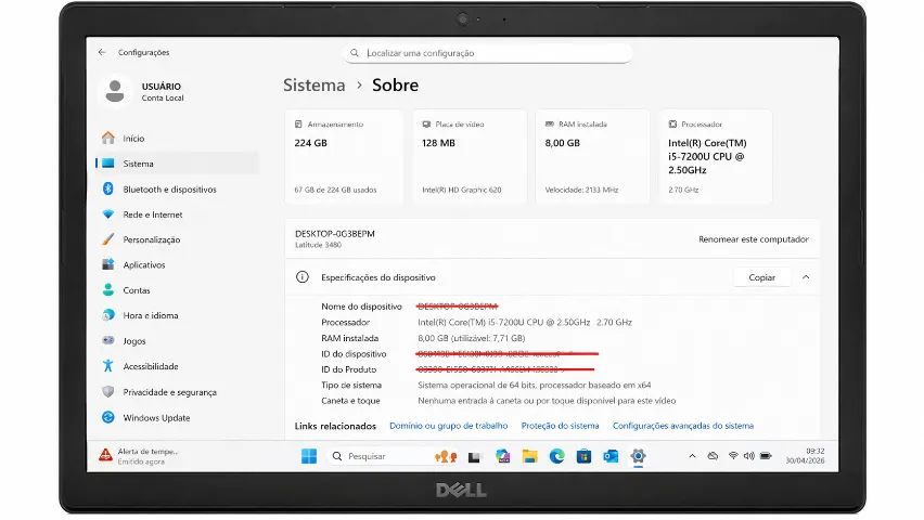 Notebook Dell i5 / 8GB RAM / SSD - Rápido e Conservado - Foto 5