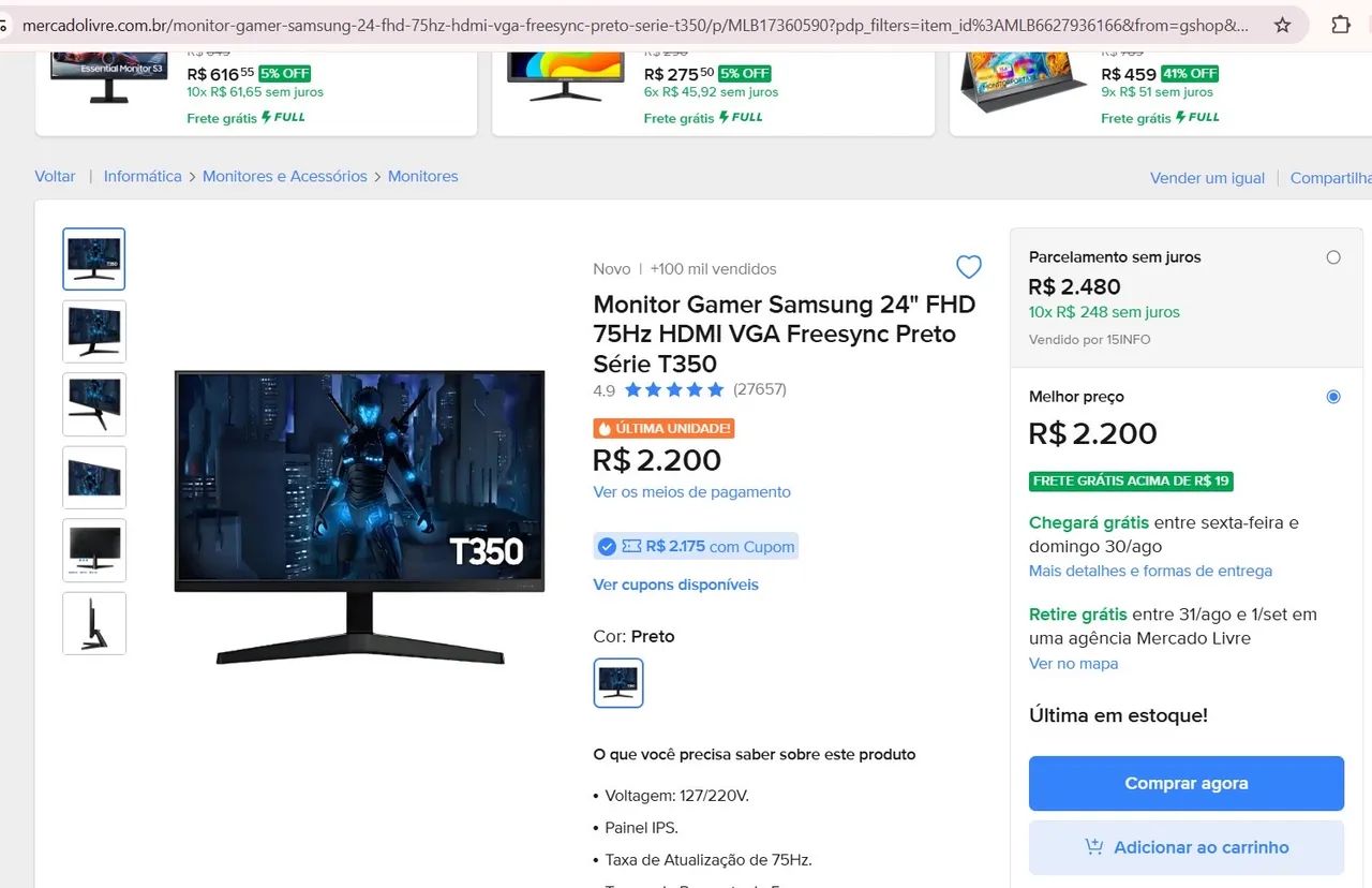 Monitor gamer 24  - Foto 2