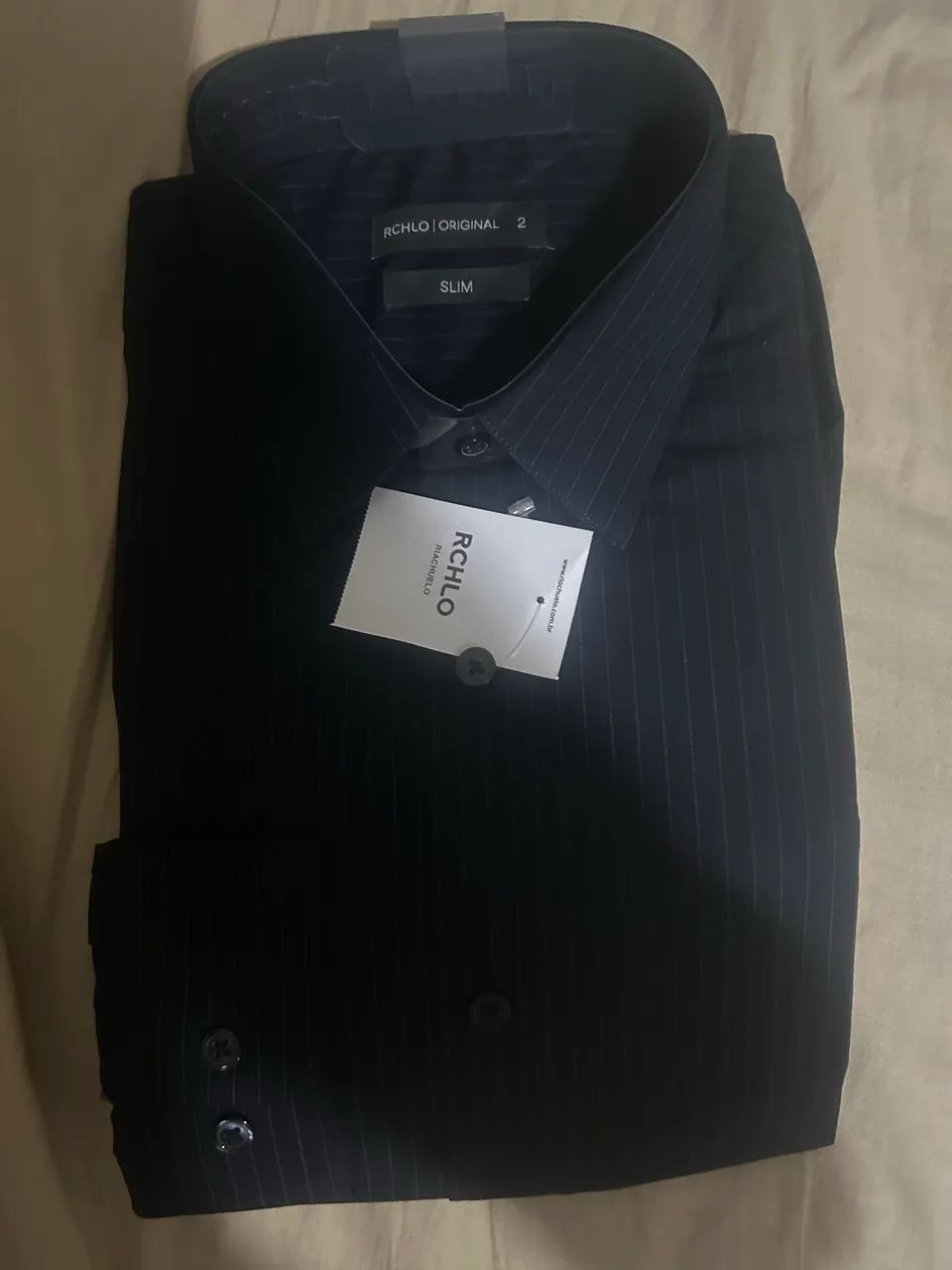 camisa social manga longa, azul. Nova. - Foto 4