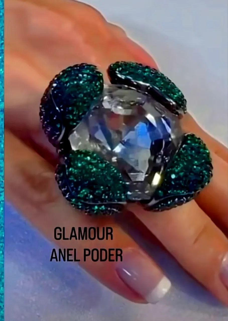 Anel Swarovski glamour todo cravejado  - Foto 5