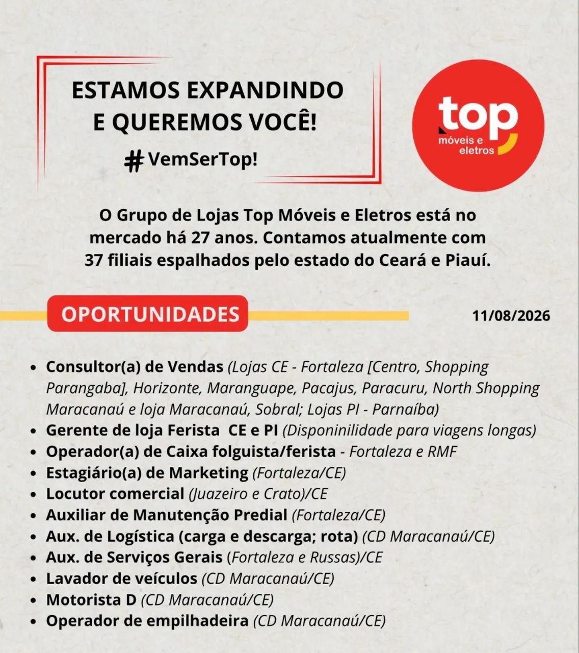 Vagas de emprego diversas 