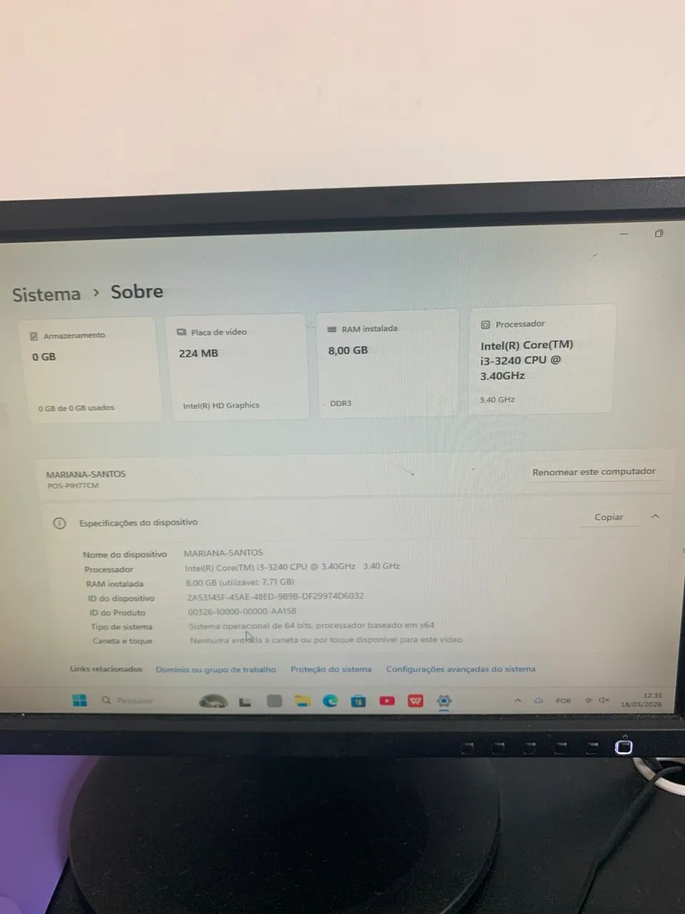 Computador Completo + Mesa e Cadeira