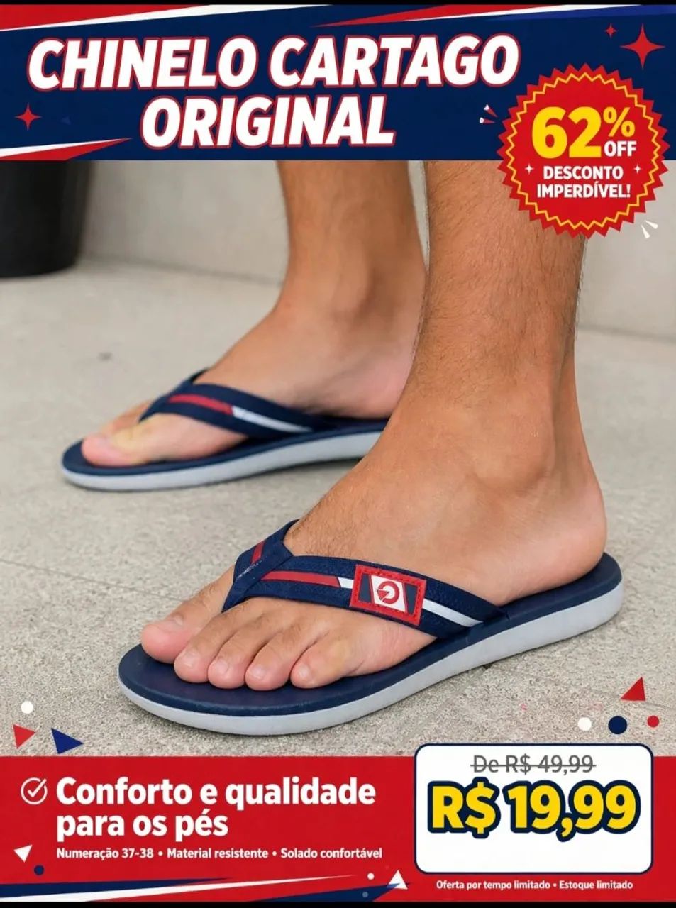Chinelo masculino Cartago  - Foto 3