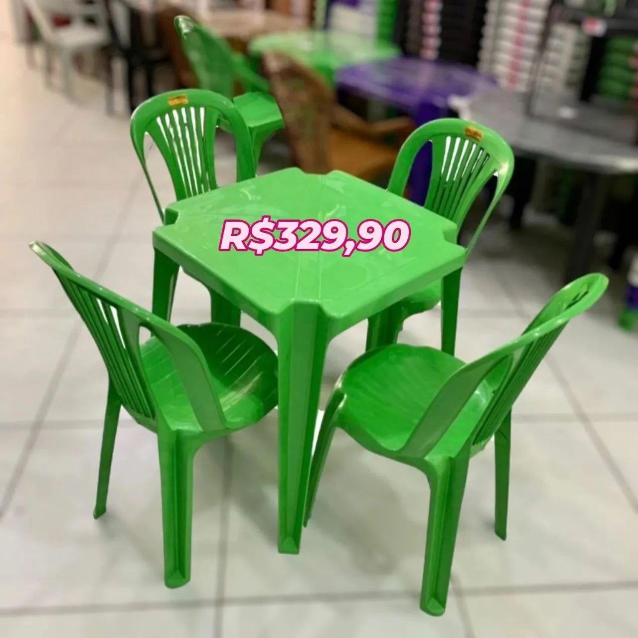 Conjuntos de mesas e cadeiras bistrô verde 