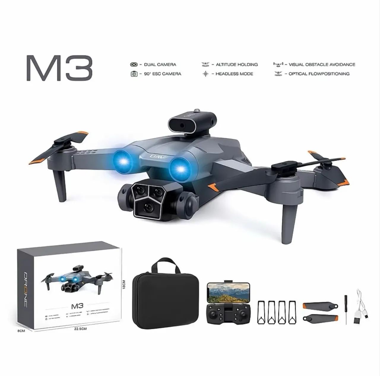 DLI DRONE M3/M3, dobrável Wi-Fi controle em tempo rea - Foto 6