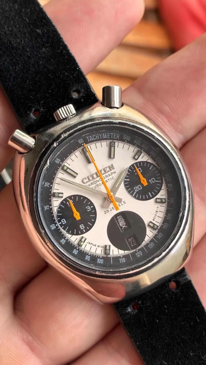 Citizen Bullhead Panda Dial Chronograph Automático 1974? - Foto 3
