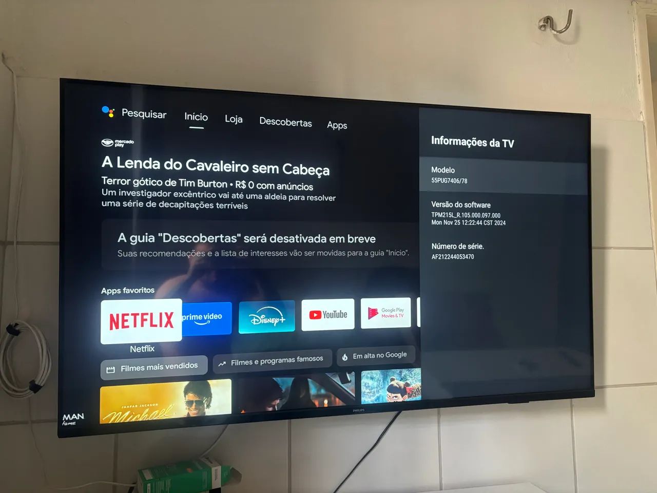 Televisão Philips 55 polegadas estado de zero - Foto 3