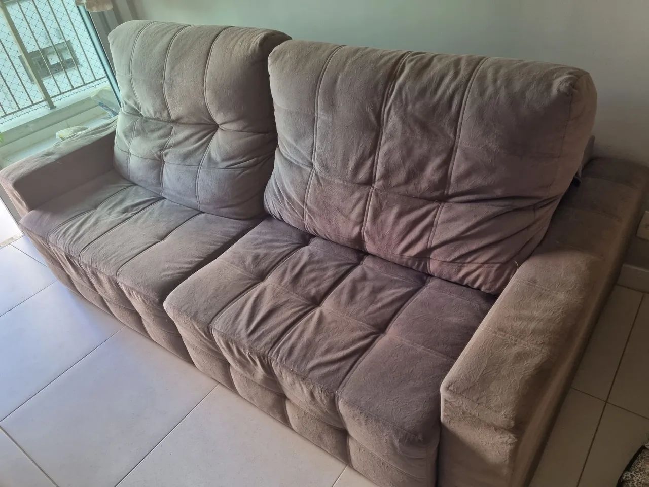 Sofa retrátil sede cinza - Foto 5