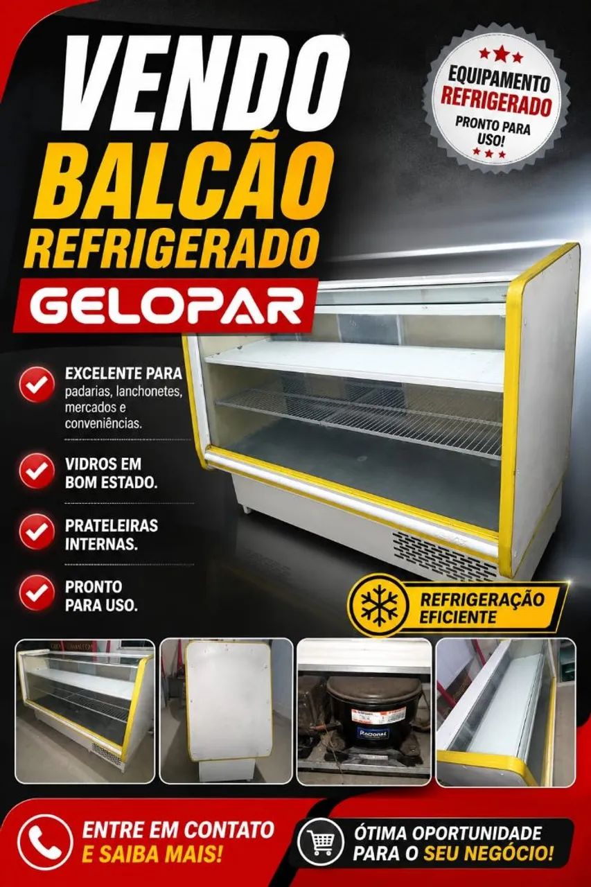 Balcão expositor refrigerado 