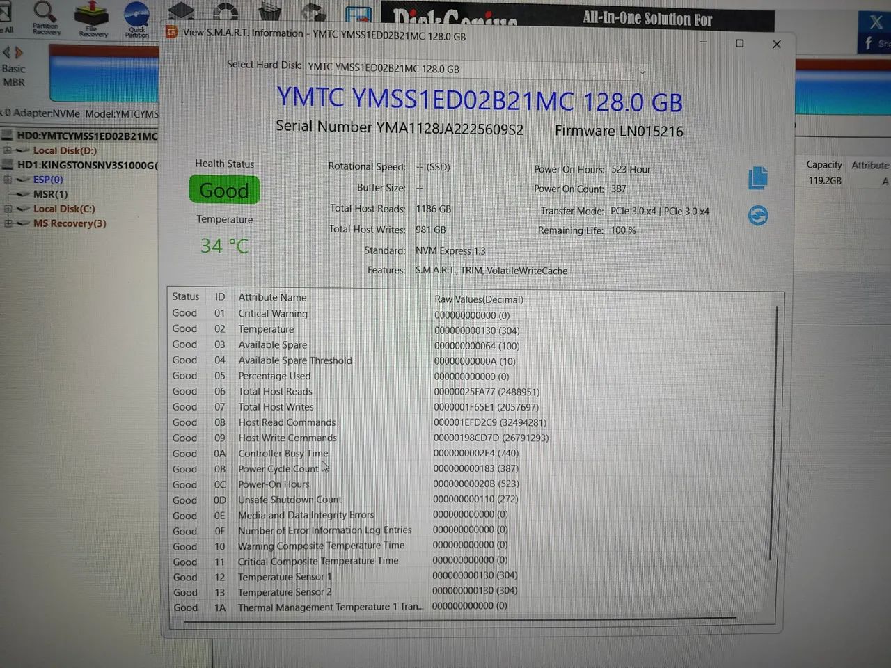SSD NVME 128GB442876440903034881