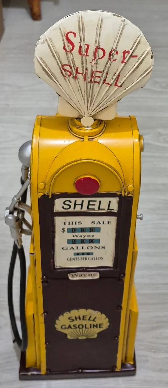 Bomba de gasolina Shell vintage decorativa - 46cm - Foto 2