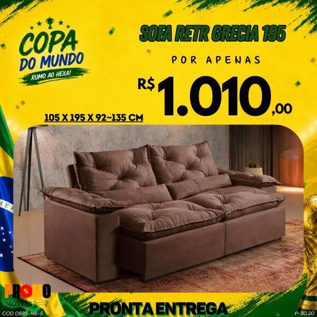 Sofá retrátil Grecia (Pague na entrega)