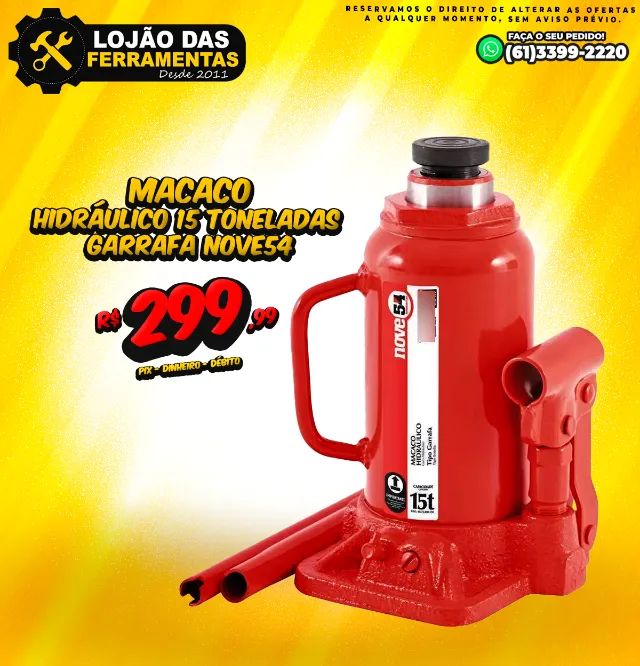 Macaco Hidráulico 15 Toneladas Garrafa Nove54