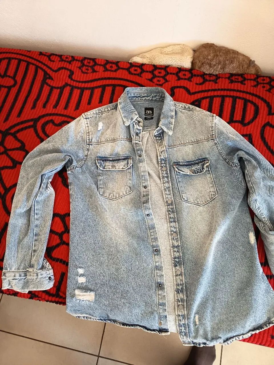 jaqueta jeans relaxed fit zara