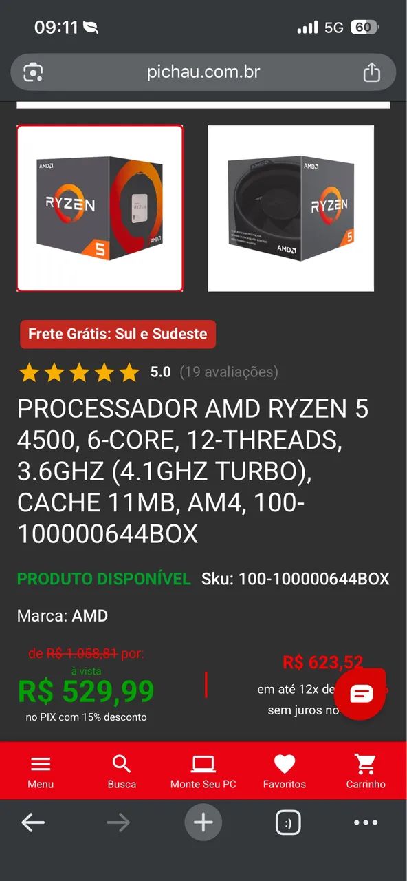 Processador Ryzen 5 4500 acompanha  Cooler DeepCool 120mm  - Foto 5