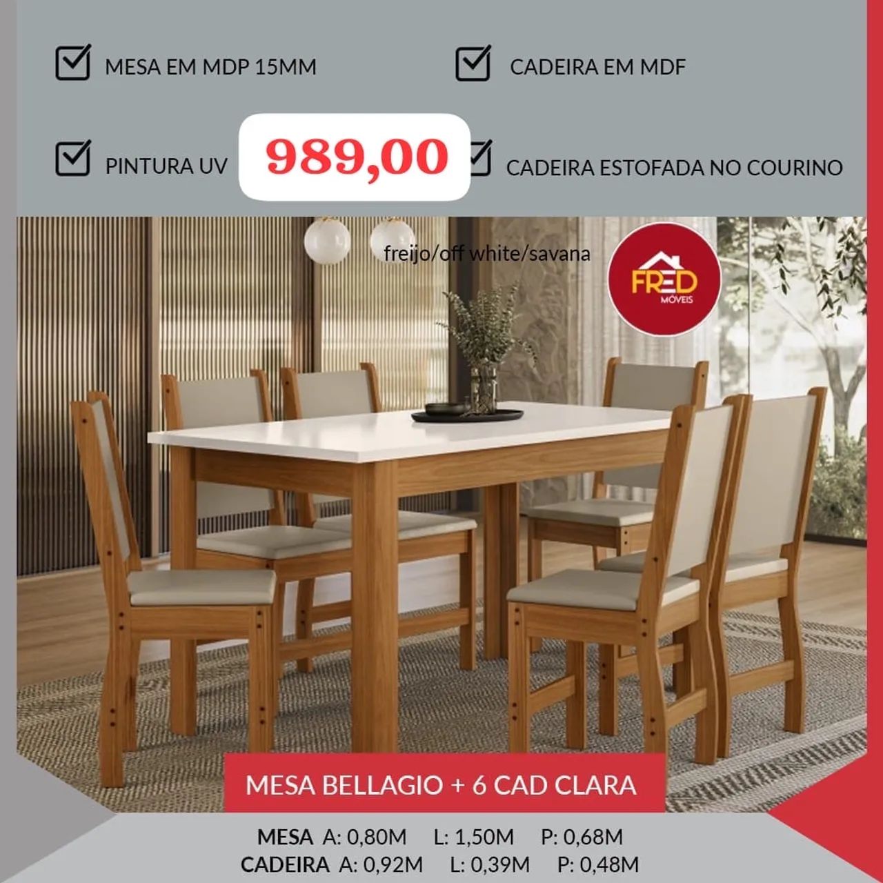 Mesa de jantar promoção 