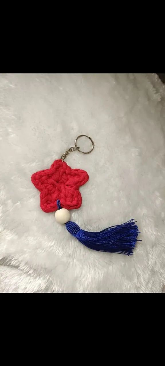 Chaveiro Estrela crochê 
