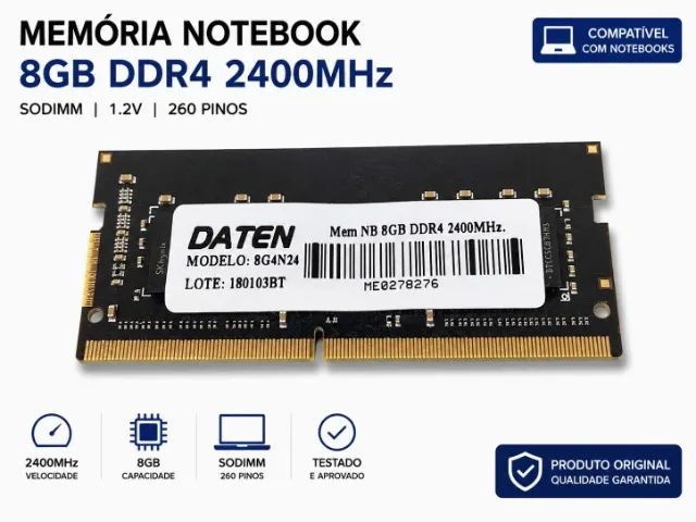MEMORIA RAM 8GB DDR4 DATEN PARA NOTEBOOK