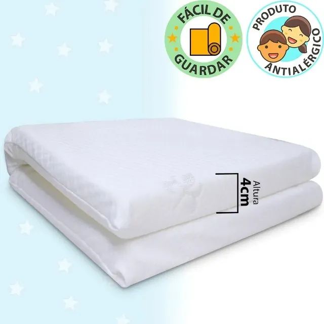 Colchonete para Carrinho de Bebê Moisés Infantil Baby Antialérgico Impermeável 29x73x4cm - Foto 6