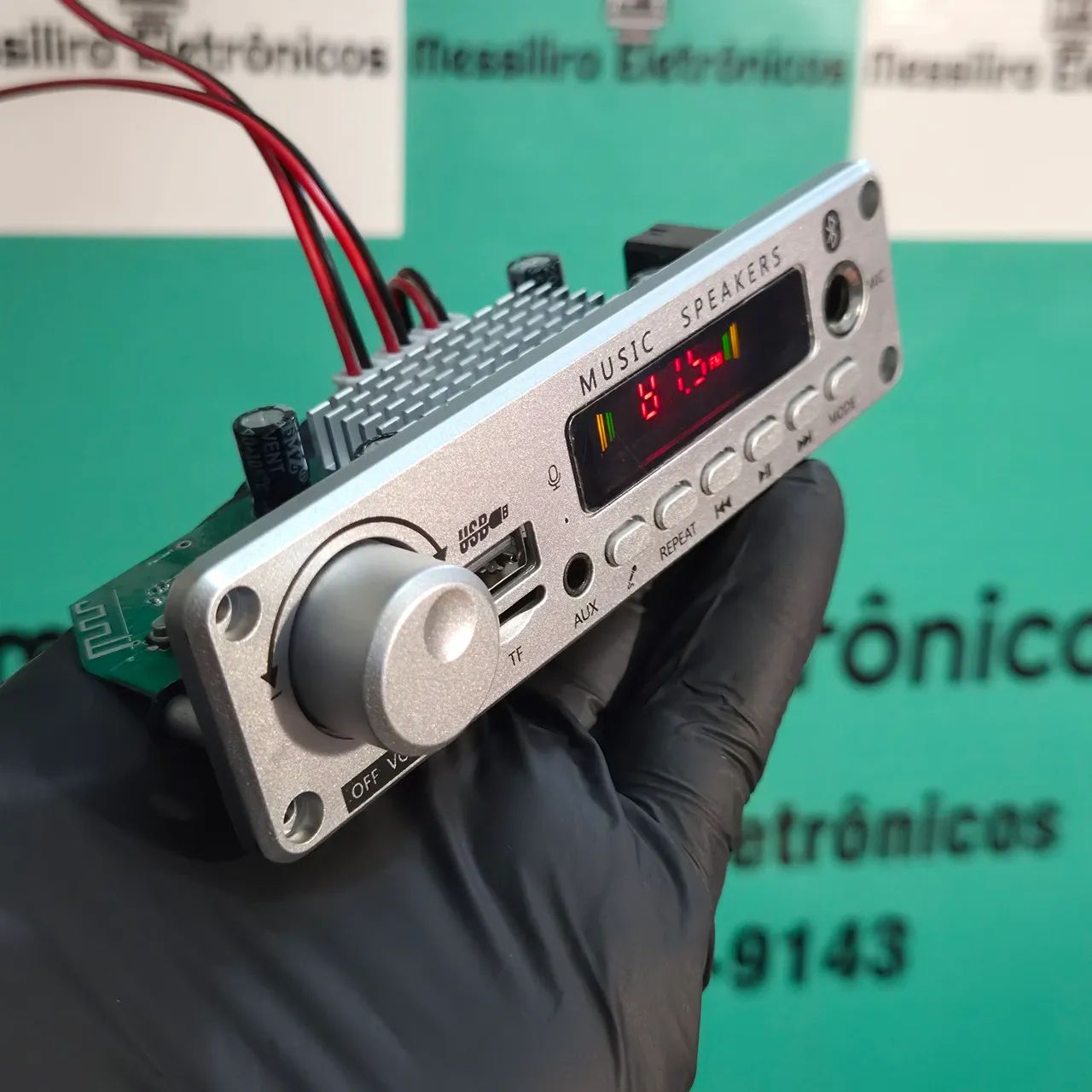 Placa Bluetooth amplificada 2*100w 12-24v Prata - Foto 2