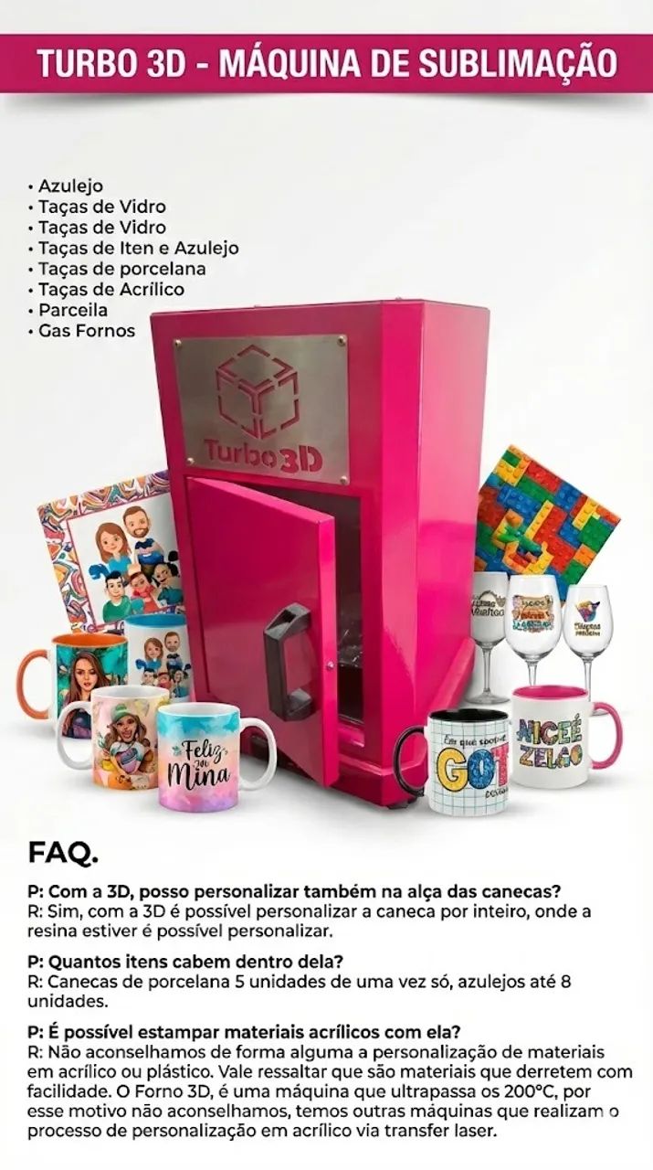 Maquina de Sublimação Turbo 3D
