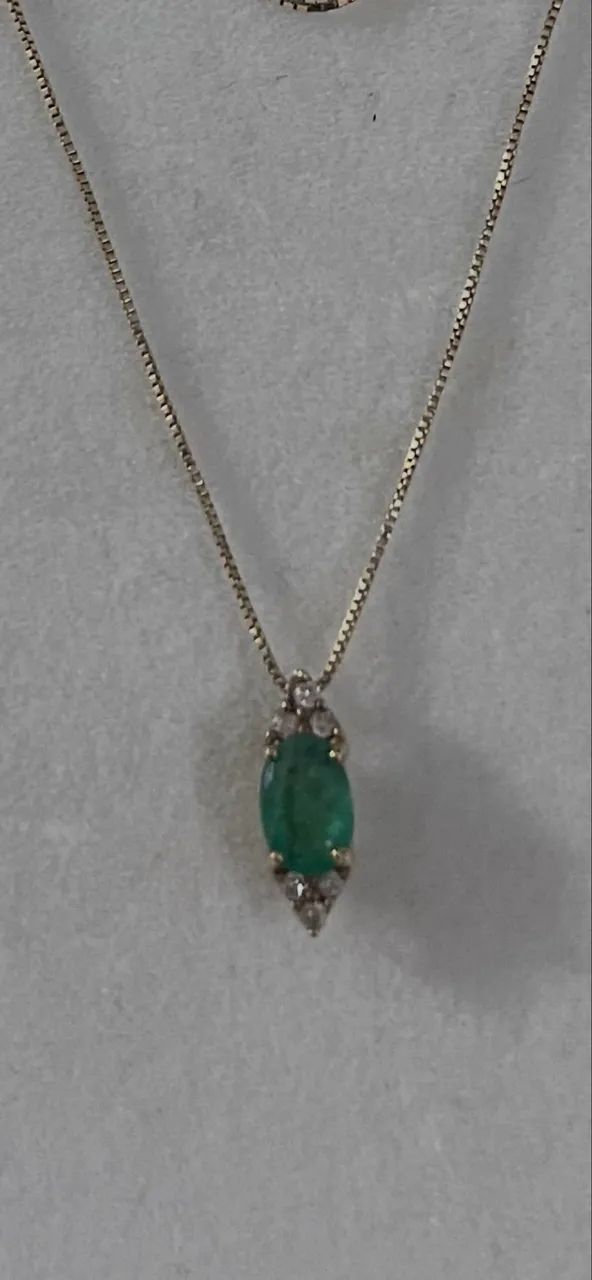 Colar de esmeralda com diamante - Foto 2