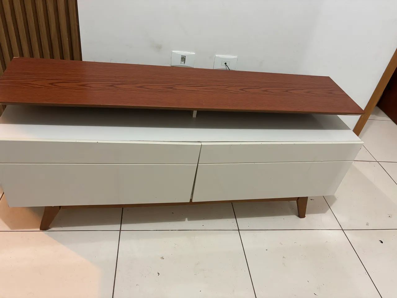 Rack imcal mdf off white freijó 140cm - Foto 2