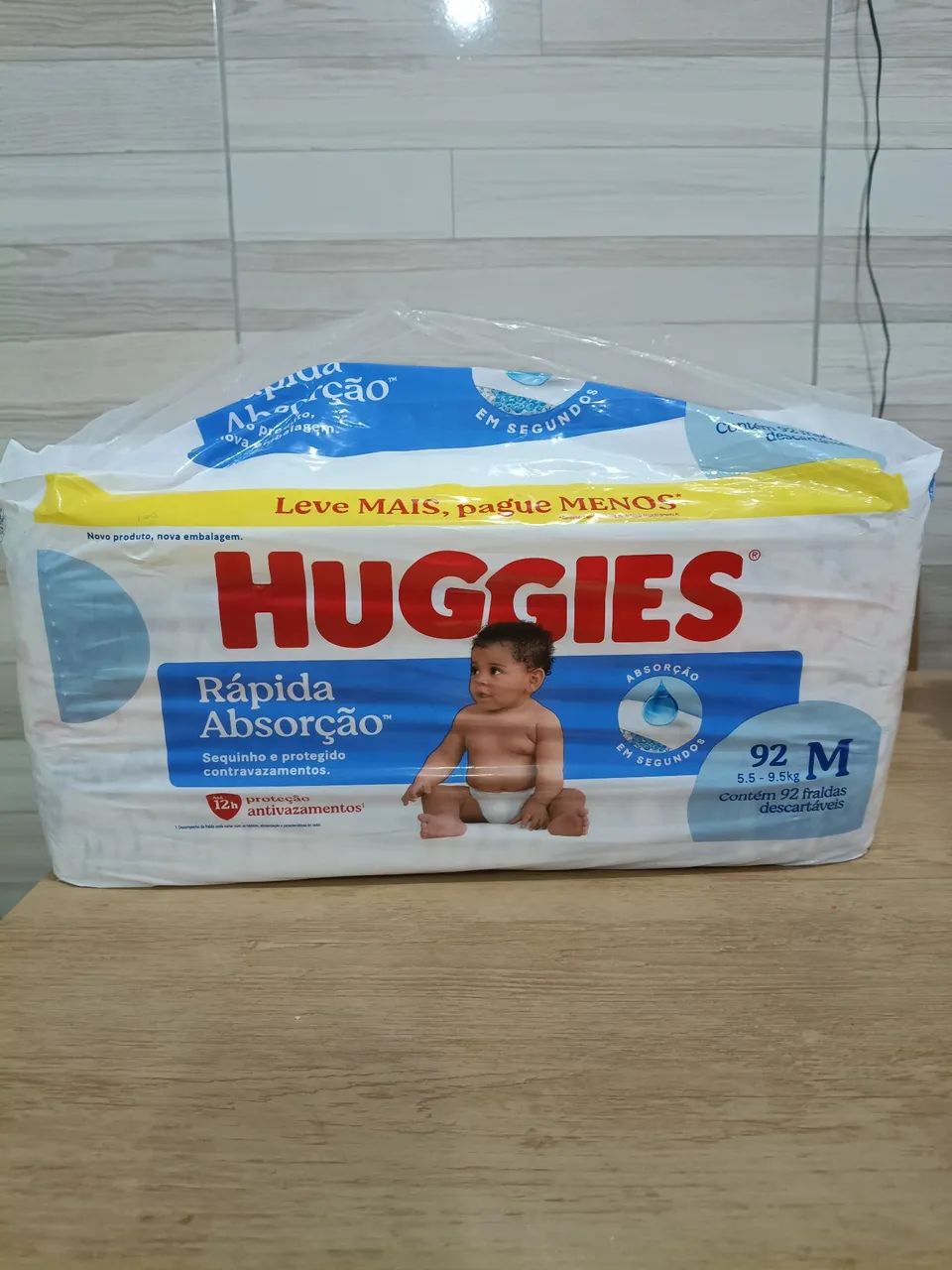 FRALDA HUGGIES RAPIDA ABSORÇÃO 92un M