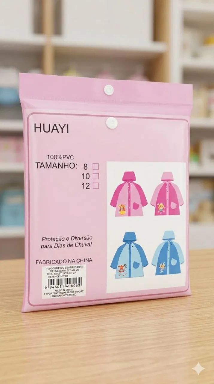 Capa de chuva infantil Menino e Menina - Foto 2