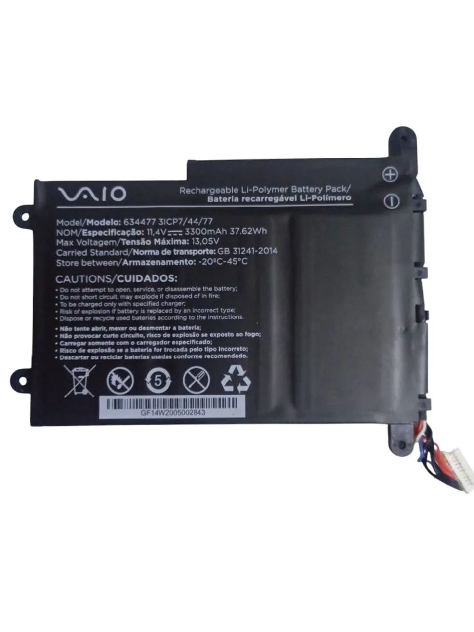Bateria notebook Vaio FE14 modelo: 634477 3ICP7/44/77 - Foto 2