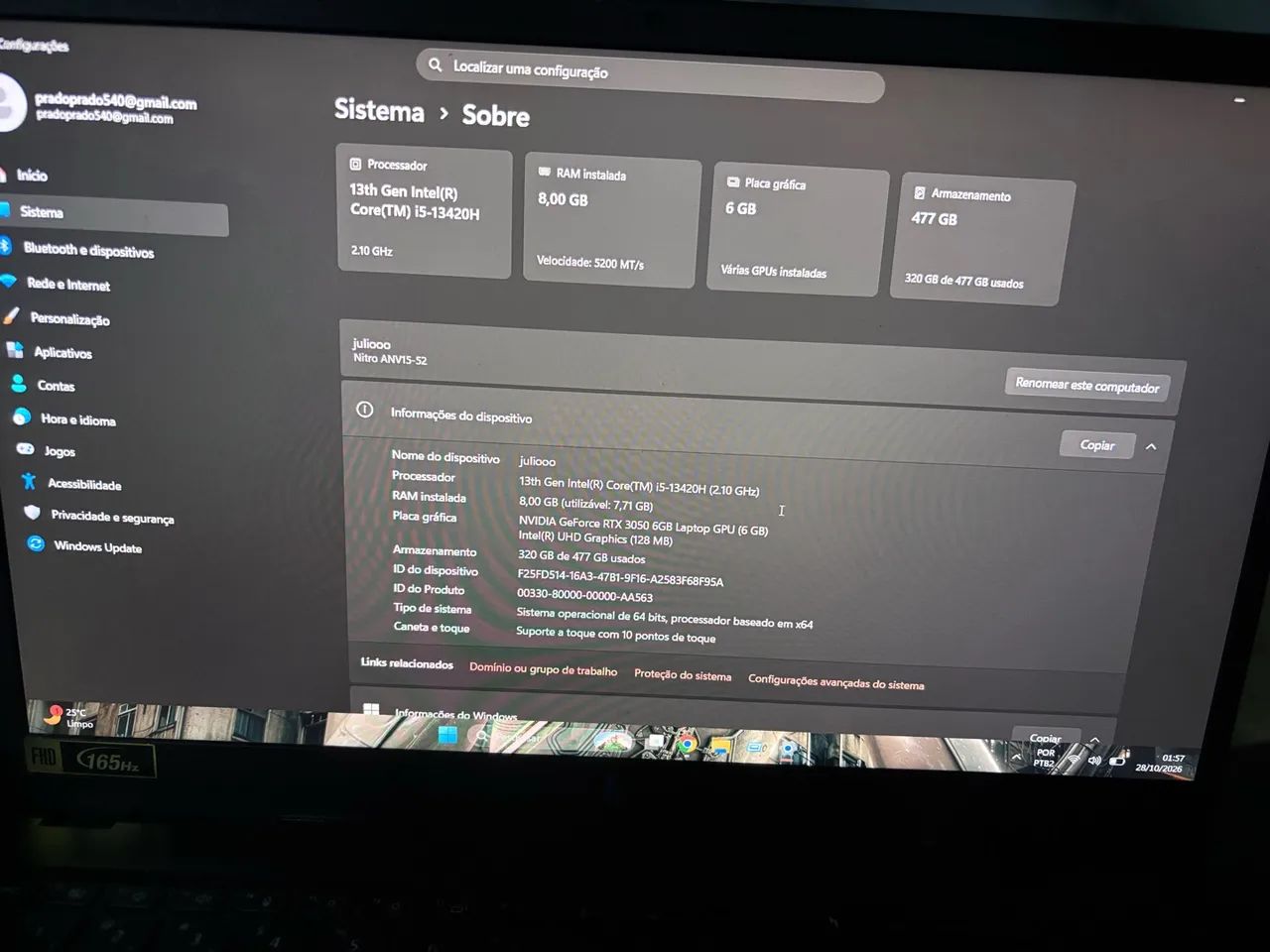 Notebook Gamer Acer Nitro V15 - Foto 5