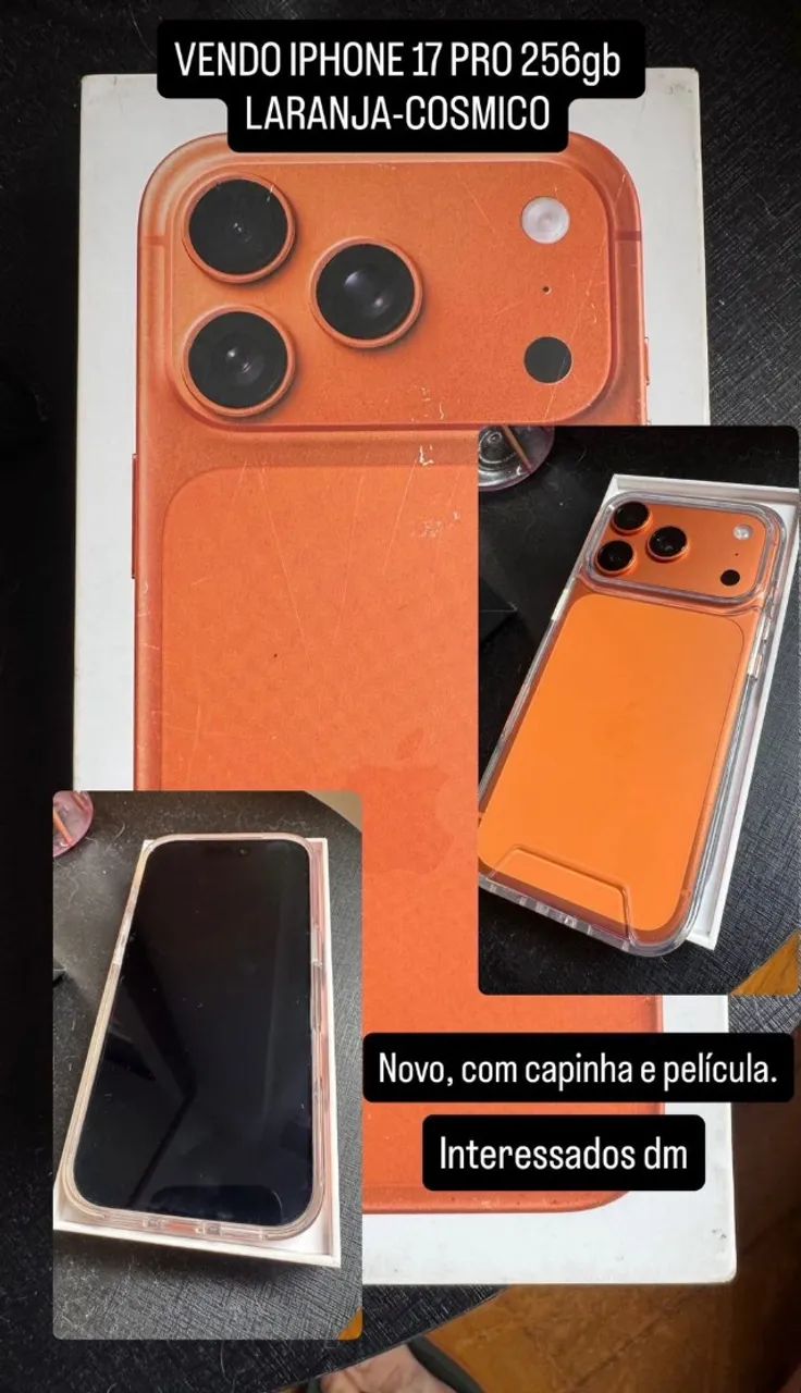 iphone 17 pro 256gb - Laranja-cósmico - NOVO - Celulares e