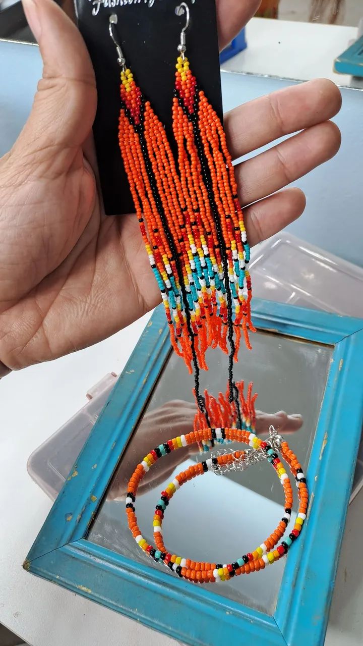 Brincos de miçangas 