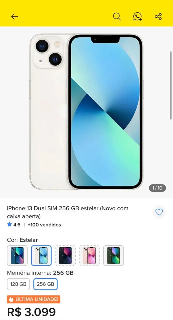 iPhone 13 plus branco 256 Go - Foto 3