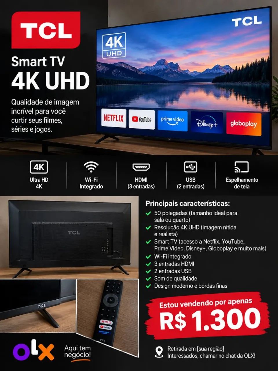 Televisão da TCL 32 polegadas 