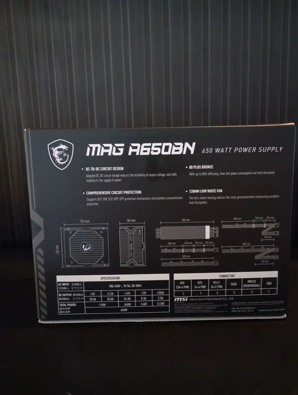 Fonte 650w MSI Mag A650BN - Foto 5