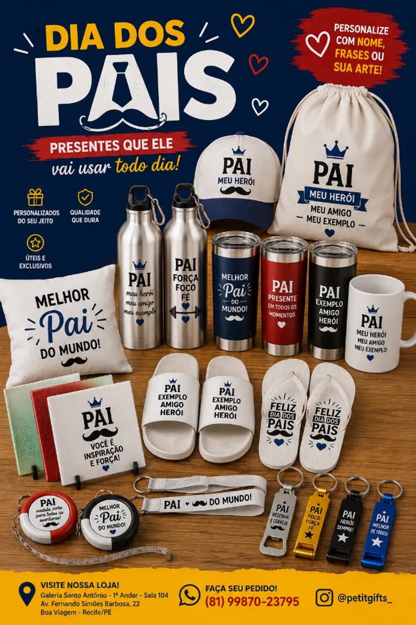 Presentes e brindes do dia dos pais