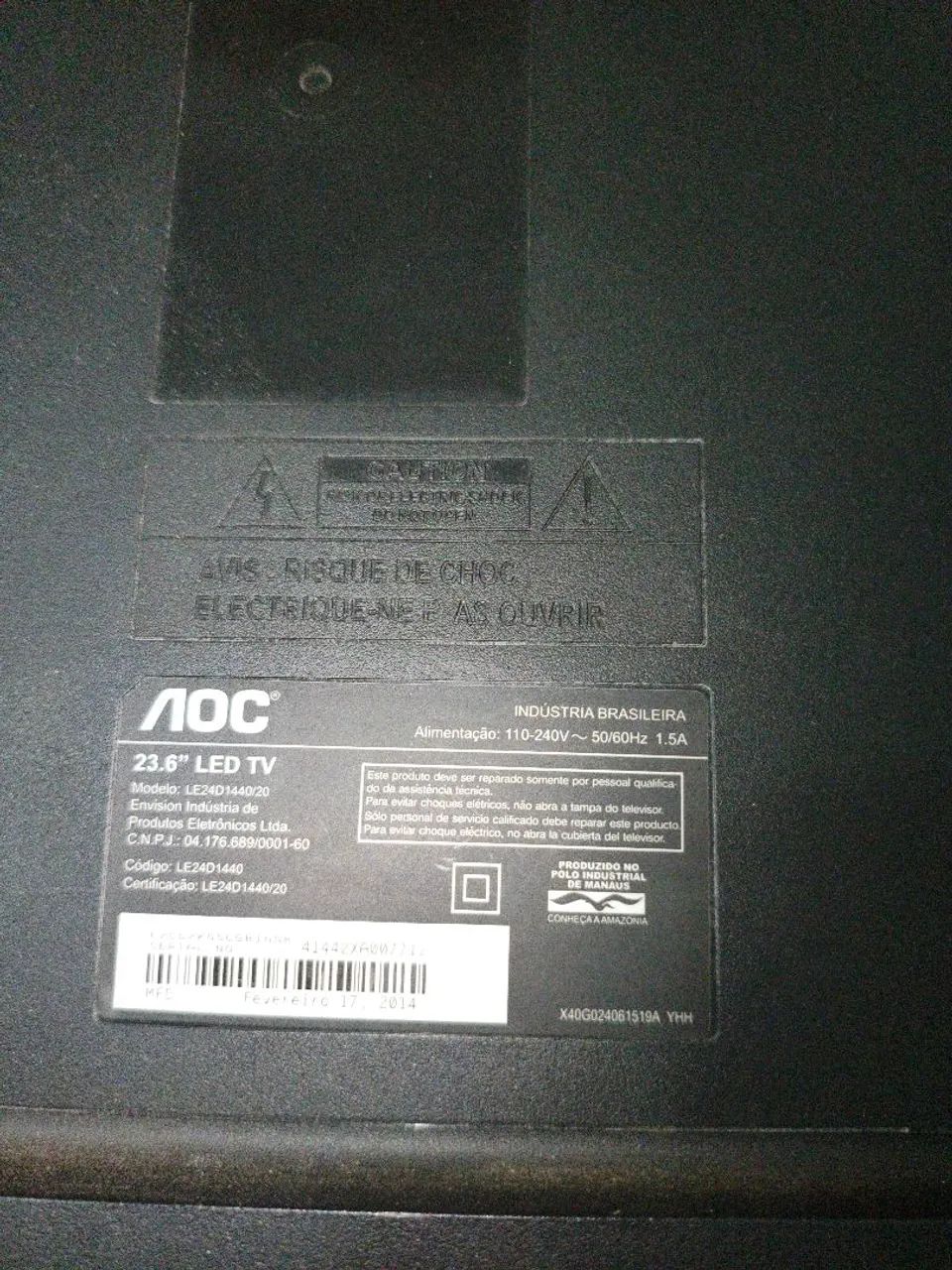 TV AOC 23,6" - Funciona perfeitamente + Cabo + Controle Remoto - Foto 2