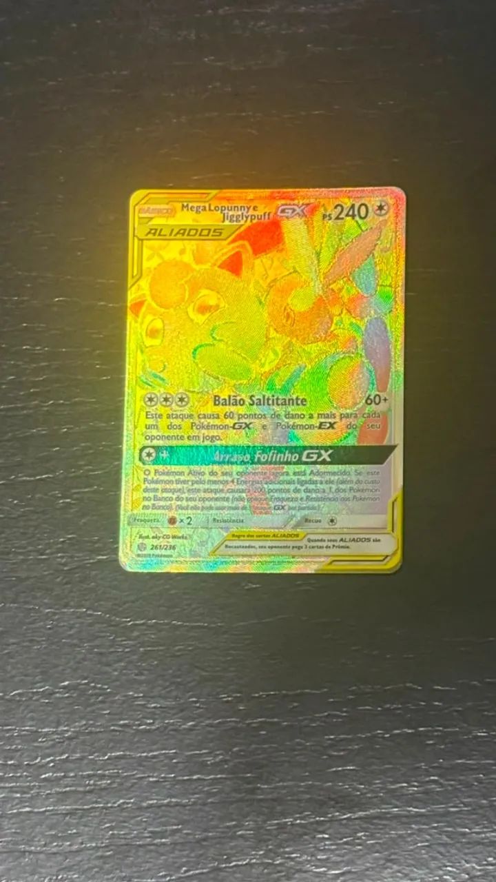 Carta Pokémon Mega Lopunny e Jigglypuff GX 261/236 Original - Foto 2